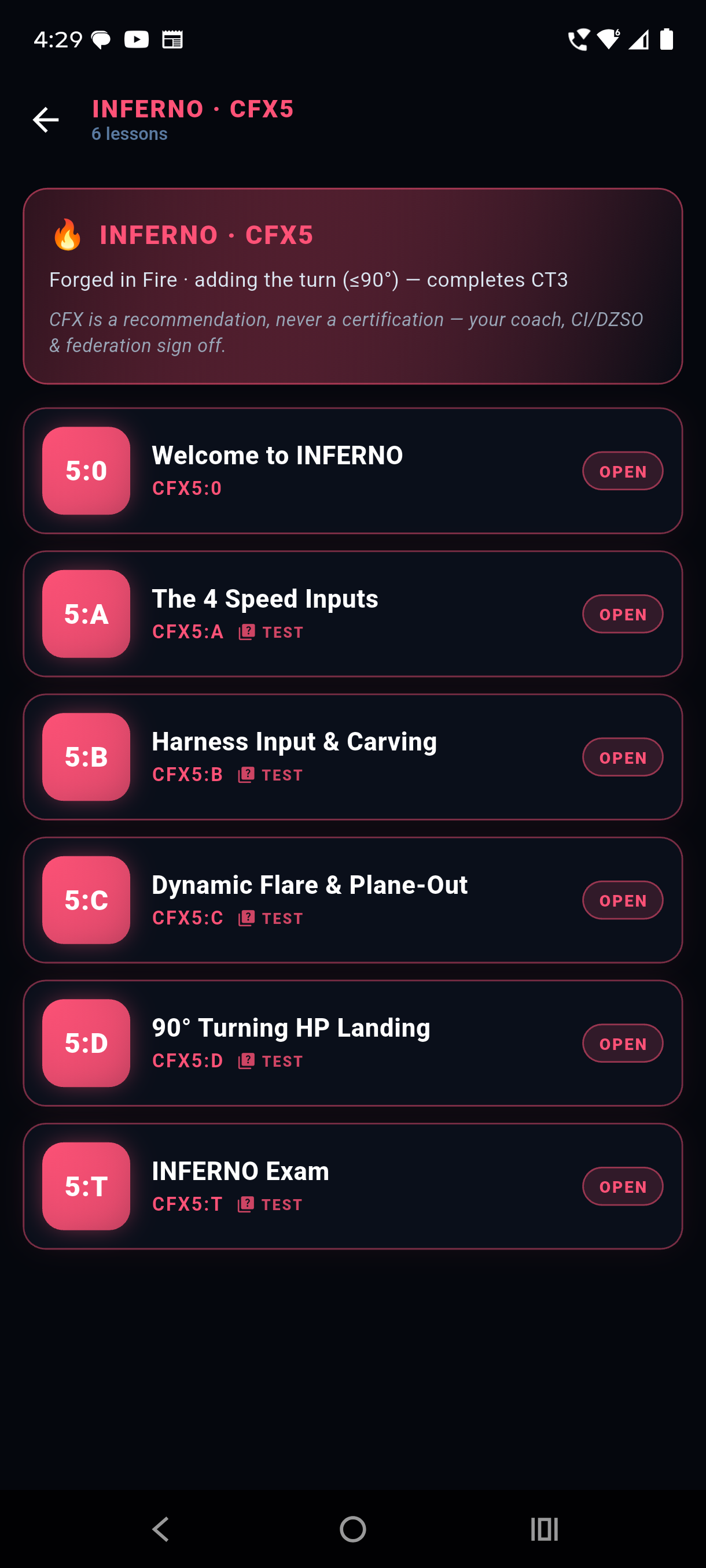 FlightX Canopy School stage detail — five jumps