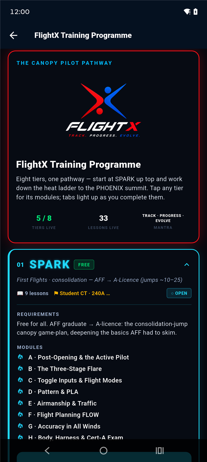 FlightX screen