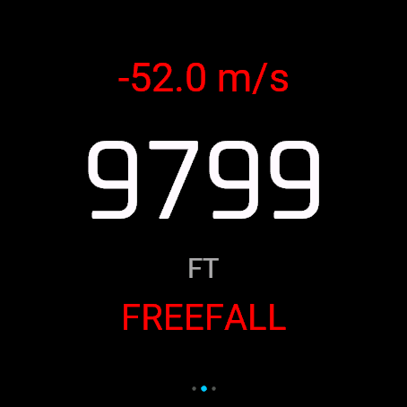FlightX Jump big altimeter screen in freefall